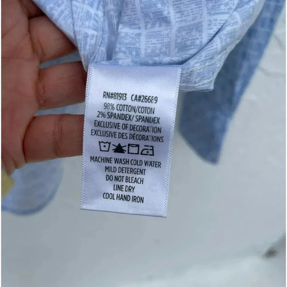 Robert Graham Mens Classic Fit Formal Printed Long Sleeve Shirt Blue  Sz Medium - Picture 9 of 13